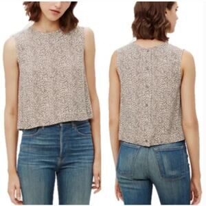 Jenni Kayne Leopard Shell Sleeveless Blouse Size XS